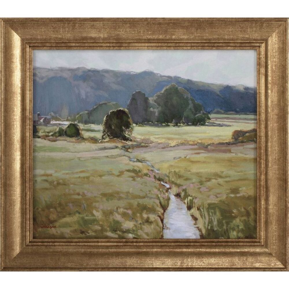 16" x 14" Summer Pasture Framed Wall Art Brass - T Brass